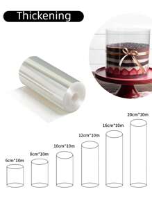 1 Rolle transparenter Mousse-Kuchenkragen, harte Kunststoff-Kuchenbegrenzung für Geburtstagstorte, Umrandungsfilm, Verdickung