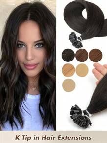 50pcs K-Type & V-Type Keratin Hair Extensions, Real Human Hair Extensions, 14-22 Inches Straight Hair, K-Type Keratin Hair Wefts, Invisible V-Type Hair Extensions - Multicolor - View 49