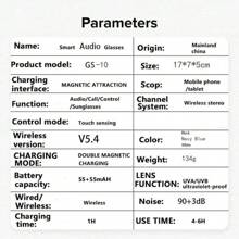 PENGTENG Smart Glasses, Fashionable Touch Control Smart Glasses, Audio Call Voice Assistant Glasses, Wireless Glasses For Men & Women - 藏蓝色 - 查看 5