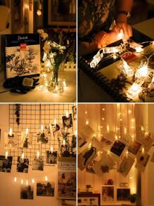 1pc Photo Clip Decorative Light, Holiday Decoration Light, Party Centerpiece Decor, Photo Frame Element For Bedroom, Party, Wedding, Valentine's Day, Christmas, Thanksgiving, Seasonal Decor, Home, Fireplace, Staircase, Handrail, Curtain, Photo Wall, No Battery Required