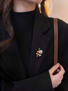 1 Stück Granatapfel Ruyi vollbesetzter Strass Roter Panda Brosche, hochwertige Mode Anstecknadel Kleidungsdekoration Accessoire - das perfekte Geschenkzubehör Anstecknadel für Kleider, Tasche, Charm