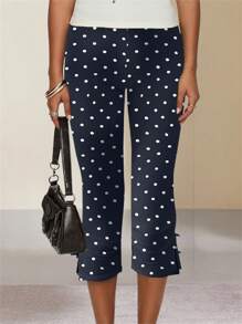 Women Y2K Summer Side Split Capri Pants Casual Solid Color Cropped Pants Stretch Leggings 80S 90S Vintage Aesthetic Clothes Streetwear - 藍色 - 查看 3