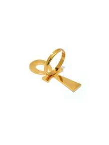 1pc Vintage Jesus Christ Cross Retro Elegant 18k Gold Plated Stainless Steel Ring, Ascension Day, Suitable For Women's Daily Wear, Holiday/Party Jewelry Gift