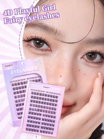 MAGEFY 112 件 CC 卷曲 DIY 独立漫画睫毛簇，5-13 毫米纤细浓密睫毛延长，独立假睫毛，大容量，自然外观，可重复使用，适合初学者的睫毛书卷曲、浓密、洋娃娃、戏剧化