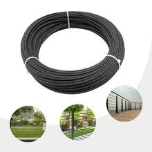 316 Stainless Steel Wire Rope, 150ft Long, 3mm Diameter, Strong, , Rust-Resistant Cable For Indoor/Outdoor Applications, Smooth & Surface - Black and White - View 4