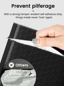 10/20/30/50pcs Metallic Bubble Mailers, Holographic Bubble Mailers, Poly Padded Envelopes,Waterproof Self Seal Adhesive Shipping Bags,Foil Glitter Glamour Shipping Mailer,Holographic Cushion Envelopes - Black - View 3