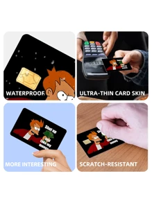 Funny "Take My Money" Credit Card Sticker Decal, Cartoon Pattern PVC Protection Film, Designed For Credit Cards, Debit Cards, Transportation Cards And Key Cards, Provides Card Protection And Personalized Decoration, With Waterproof, Scratch-Resistant, Anti-Slip, Anti-Fingerprint, And Privacy Protection Functions, Suitable For Men And Women - Multicolor - View 3