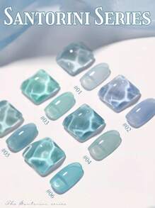 10ml Spring Summer Santorini Series Blue Green Gel Nail Polish 2025 New Internet Celebrity Popular Ice Transparents Blue Nail Professional For Nail Salons Nail Art Nail Supplies