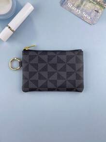 Women's Mini Cute Plaid Print Coin Purse With Detachable Keychain Multifunction Card Holder Key Pouch Portable Zippered Coin Bag Earphone Bag For Women Wallet Mini Wallet Purse Wallet Coin Wallet Wallet - Multicolor - View 16