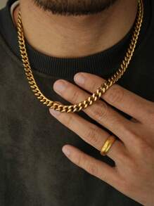 3/5/7mm, Vacuum Plating, Twist Necklace, Bracelet, Jewelry Set, Gold, Silver And Black, Cuban Hip Hop Chain, Gold, Silver And Black Necklace, Suitable For Men's Daily Life, Holiday Gift, Popular Jewelry Accessory For Daily Match, Easter Gift, Men Necklace And Bracelet, Suitable For Celebration, Parties And Wedding, Casual Accessories, Punk Style, Accessories, Office Outfit, Musty