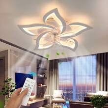 OYAJIA Ceiling Fans Integrated With Lights: 72W Fan-Light Combo With Remote Control, Timer Function, 3000K-6000K Adjustable Lighting, 6-Speed Quiet Operation, Ideal For Living, Dining & Bedroom - White - View 2
