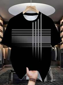 Men's Fashionable Casual Checkered Printed Short Sleeved Two Pieces Set, Lightweight And Breathable, Suitable For Student Gatherings, Daily Wear, Outdoor Travel, And Sports - Multicolor - View 4