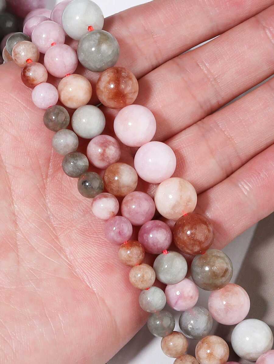 1 串天然阿拉善玉髓宝石珠,疗愈彩虹玉髓珠,光滑圆形散珠 DIY 珠宝制作手链项链 6 毫米 8 毫米 10 毫米 - 彩色 - 查看 1