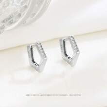 1 Pair Fashion S925 Sterling Silver Clip-On Earrings, Versatile And Personalized Earrings Suitable For Women's Daily Wear