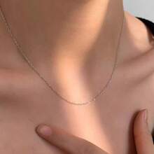 1pc Classic & Fashionable Clavicle Necklace - 925 Sterling Silver Material, Elegant & Minimalist Style, O-Shape Extended Chain, Suitable For Most, No Seasonal Restriction, Suitable Mother's Day Gift - Rose Gold - View 8