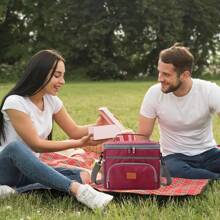 Large Capacity Leak Proof Lunch Backpack  Large Picnic Cool And Warm Insulated Bag Outdoor Storage Shoulder Bag