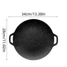 360度均匀加热,易于清洁的设计,适用于电磁炉和煤气炉,厚实耐用的不粘涂层,加热均匀,适合家庭和户外烧烤,韩式铁板烧-适合健康烧烤 - 彩色 - 查看 3