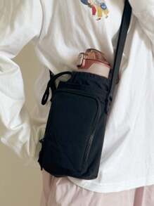 这款独家设计的斜挎包配有水瓶和手机口袋，采用尼龙材质，拉链封口，有橙色/浅绿色/浅蓝色/灰色/黑色可选。是旅行、毕业季、海滩度假、暑假、学习用品和返校季的必备单品。 - 彩色 - 查看 10