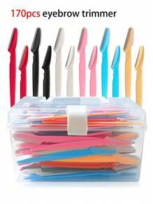 70/24/12/6pcs Set Multicolor Grooming Eyebrow Razor & Shaver Set, Eyebrow Trimmer & Shaver, Exfoliating Dermaplaning Tool, Body Hair Removal Trimmer And Face & Eyebrow Razor Set Long Handle Blade With Precision Cover Women Eyebrow Shaping Tools Suitable For Or Travel Use Multi-Function Eyebrow Trimmer, Sharp Stainless Steel Eyebrow Tools With Cover, For Eyebrow, Lip, Leg Hair & Gentle Effective Removal,Makeup,Cheap,Room Decor,Vanity,Travel,Bedroom,Makeup Accessories,Eyebrow Razor