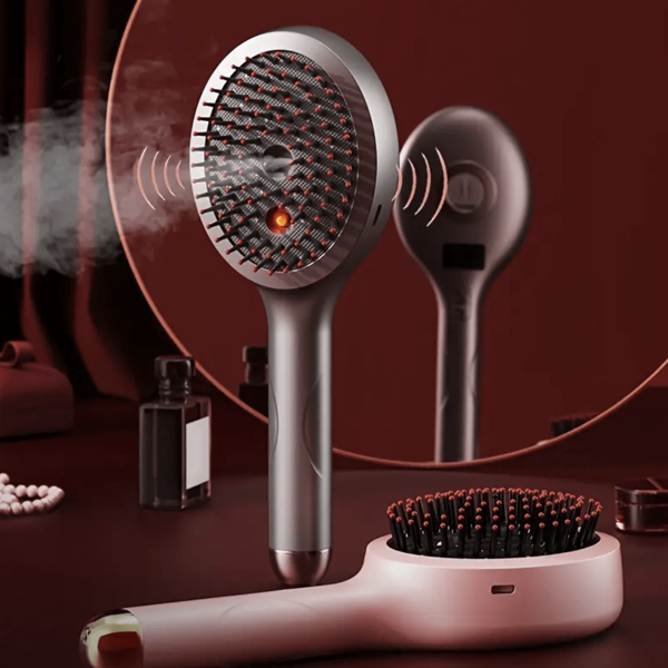 1pc Portable USB Rechargeable Electric Scalp Massager With Mist Function - Cordless, Portable Head Massage Comb For Home And Travel Use, Enhance Scalp Health, Travel-Friendly Design