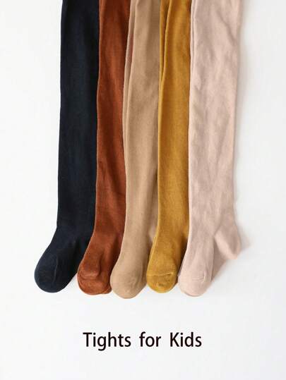 5 双女童纯色紧身裤，适合所有季节的日常穿着