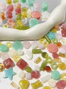 高品质彩色波西米亚风混色珠子，带孔，可用于制作手机挂绳、包链、耳环、发夹、发饰等。纯手工材质，小卡片包装，搭配同系列手工材料，高品质、精致闪亮的DIY乳霜凝胶手机壳，Gumei冰箱凝胶发夹树脂装饰配件，扁平无孔。 - 彩色 - 查看 14