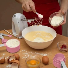 8pcs Measuring Cups & Spoons Set, Stackable Cups And Spoons, Nesting Measure Cups With Stainless Steel Handle, Kitchen Gadgets For Cooking & Baking - Multicolor - View 10