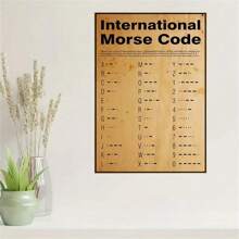 1pc International Morse Code Education Learning Print Canvas Wall Art Decor Poster, Home Office Farmhouse School Classroom Kitchen Living Room Bedroom Wall Decor, No Frame