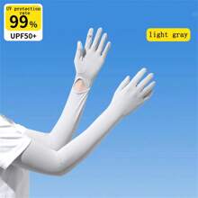 1 Pair Women's Extra Long Ice Silk Arm Sleeves, UV Protection Driving Bike Sleeve Gloves, Summer, Gift For Friend/Girlfriend/Mother - Multicolor - View 14