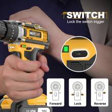 [Cordless Drill Set] 20V 2-Variable Speed Cordless Drill Set, Impact Power Drill With 3/8 Inch Keyless Chuck, 18+3 Clutch Electric Drill, Max Torque 45Nm, Work Light, 2.0AH Batteries And Fast Charger - 2X20V 2.0Ah Drill Set - View 4