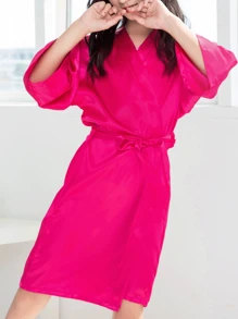 1 pieza Bata de baño para niñas, Bata ligera, Pijamas, Camisón, Boda, Cumpleaños, Regalo, Vacaciones, Fiesta, Decoración del hogar y baño, Verano, Regreso a clases