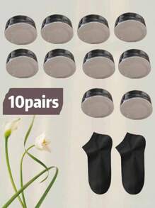 10 Pairs Black/White/Grey Compression Disposable Socks, Unisex Short Socks For Travel, Hygiene, No Washing Required - Multicolor - View 13