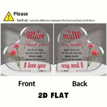 1 件送给妈妈的礼物，亚克力花心牌匾 - 我爱你妈妈纪念品，女儿或儿子送给妈妈的完美礼物，母亲节和生日的理想选择，优雅的办公桌装饰，学校用品，返校 - 彩色 - 查看 5