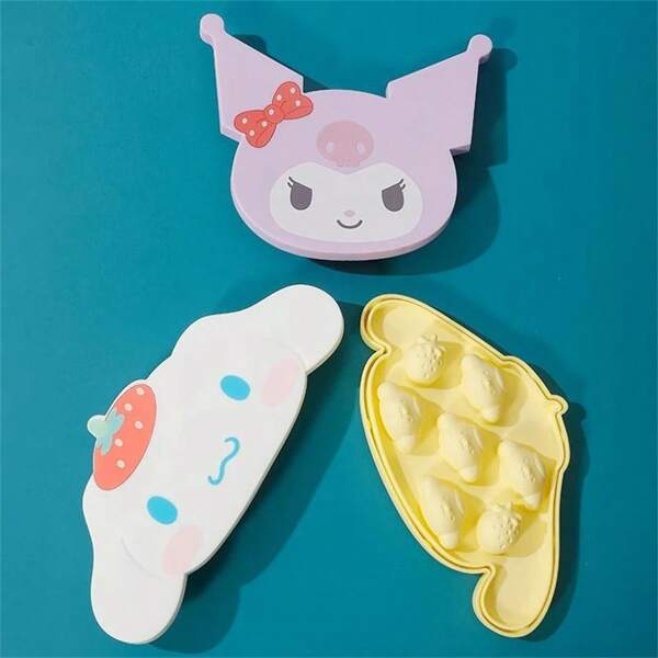 Saniro Anime Kuromi Silicone Ice Tray Mold Cartoon Cute Ice Maker Ice Cube Ice Making Tool Summer Dessert Mold With Lid