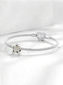 1 PC 925 Sterling Silver Loving Pendant Charm Pendant Ball Suitable For Bracelets DIY Women's Jewelry