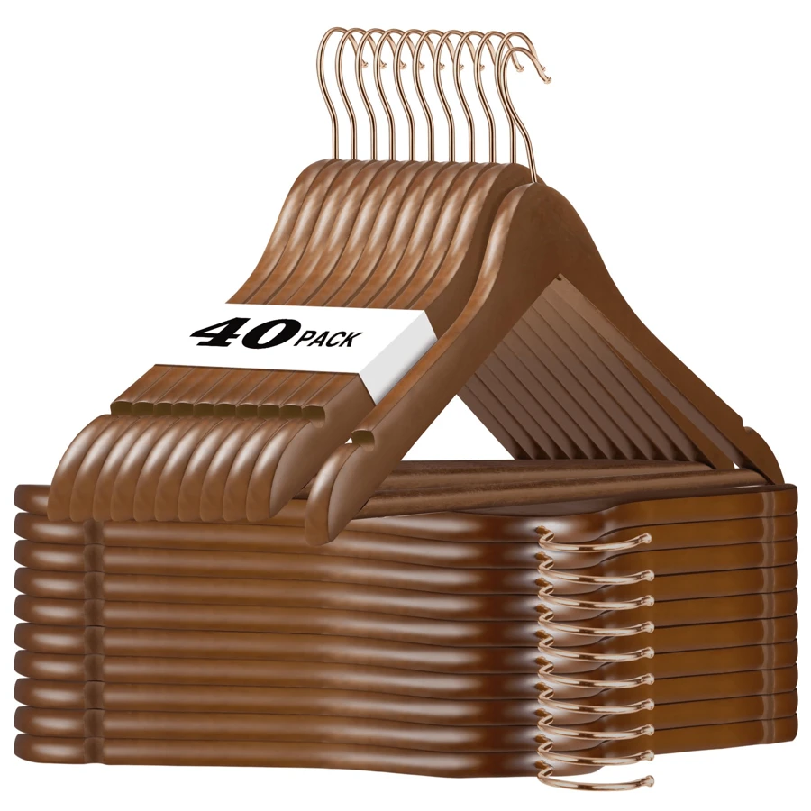 Blauesmeer Set Of 40 Wooden Hangers, Wooden Hangers, Nut Brown Suit Hangers, 360° Rotating Hook In Rose Gold, Non-Slip, Notches In The Shoulder Area, Shirt Hangers, Closet Hangers, Clothes Hangers, Clothes Rack For Hanging Clothes, Clothes Rack For Hanging Clothes, Jeans Hangers, Clothes Rack, Wardrobe Rack, Suit Hangers For Men, Wooden Hangers, Clothes Hangers, Clothes Rack, Bamboo, Clothes Hangers, Ropa, Clothes Rack For Hanging Clothes, Space-Saving Trouser Hangers, Trouser Hangers, Clothes Hangers, Oversized Sweaters, Space-Saving Hangers, Hanger Organizer, Wooden Hangers, Vacuum Bags For Clothes, Trouser Hangers, Hangers With Clips, Clothes Hangers, Hangers For Pants, Suit Bag, Trouser Hangers, Clothes Hangers, Trouser Hangers, Clothes Hooks, Clothes Rack For Hanging Clothes, Clothes Rods For Hanging Clothes, Heavy-Duty Hangers - Quả óc chó (Gói 40) - Xem 1