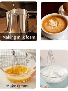 SOKANY 1 Stück elektrischer Handmixer, 2-Gang, 4-in-1: [Handmixer, Quirl, Fleischzerkleinerer, Messbecher], verwendet für Smoothies, Suppen und Dips, Edelstahl