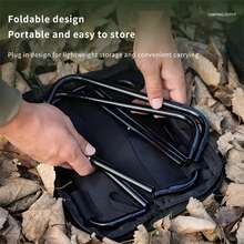 Outdoor Small Folding Stool, Load Bearing 120kg - 黑色 - 查看 4
