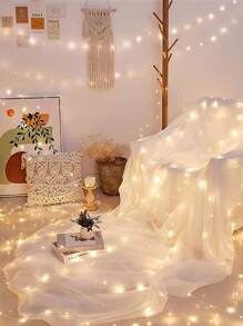 16 pezzi Luci a fata a LED da 200 cm, luci a fata LED impermeabili, luci a fata a LED a batteria, luci a fata a forma di stelle, luci a filo a LED a batteria, mini luci a LED impermeabili con filo d'argento per barattoli di vetro fai-da-te, decorazioni per matrimoni, Natale, giardino, camera da letto, autunno, Ognissanti (bianco caldo)