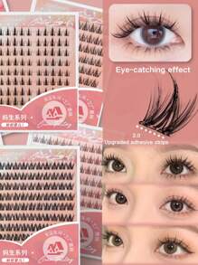 100/120 racimos de pestañas postizas de girasol estilo slouchy sin pegamento, autoadhesivas, con espigas de trigo de gran capacidad. Racimos de pestañas, pestañas individuales, pestañas postizas