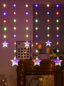 1pc 2m/2.56ft 69 LED Indoor Decorative Starry Curtain Lights, Battery Powered, Twinkle Lights, Bedroom Wall Decor Fairy LED String Lights, Wedding Party Decor Lights, Outdoor Starry Lights, Valentine's Day Decor Lights - Nhiều màu - Xem 8
