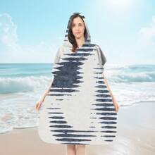 1 halat de baie de schimb, poncho de surf absorbant de apă, halat de baie cu glugă cu uscare rapidă, subțire, ușor, rezistent la vânt și UV, moale și cald, potrivit pentru înot, duș, scufundări, surfing pe plajă, călătorii de vară, vacanță, decor baie, articole esențiale pentru plajă