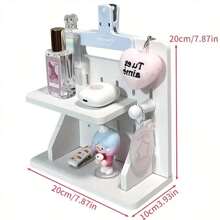 1 pieza Organizador de escritorio mini perforado de moda - Organizador de escritorio DIY, estantería de almacenamiento linda para niñas, apta para decoración de dormitorio, oficina y dormitorio