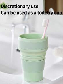 Silicone Foldable Travel Cup, Portable Retractable Collapsible High Heat Resistant Outdoor Rinsing Cup Home Bathroom Decor Summer - Multicolor - View 7