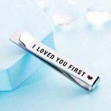 1pc Groom Wedding Tie Clip, Silver Color English Letter Text, Stainless Steel Material - Tie Clip - View 6