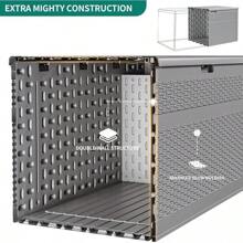 YITAHOME 200 Gallon Large Deck Box, Double-Wall Resin Outdoor Storage Box With Flexible Divider Patio Cushions Pool Supplies Garden Tools, 990 Lbs Load Capacity, Lockable (White) - Màu Xám nhạt - Xem 11