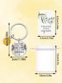 1 件/5 件/10 件/15 件励志向日葵钥匙扣礼品套装，欧根纱袋感谢派对用品牛皮纸标签，你很棒，鼓舞人心的话语，不锈钢钥匙扣，可与汽车钥匙、门钥匙、钱包配件一起使用汽车配件包饰背包学校可爱哥特式 Y2k 包配件挂绳带身份证夹汽车配件包饰 - 彩色 - 查看 6
