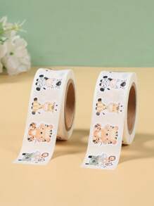 500pcs Jungle Animal Shaped Stickers, Jungle Animal Pattern Shape Stickers, Jungle Animal Theme Party Decoration Stickers, Birthday Holiday Party Gift Wrap Supplies, Gender Reveal Babe Shower Gift Bag Seal Stickers, DIY Craft Stickers, Decorative Wrap Stickers Labels, Envelope Greeting Cards Stickers, Party Decoration Stickers, Home Decor, Party Favors