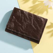 水波纹钱包，学生零钱包，时尚三折多功能卡包，短款大容量钱包 - 彩色 - 查看 8