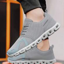 Men's Plus-Size Breathable Mesh Casual Outdoor Sneakers - 灰色 - 查看 8